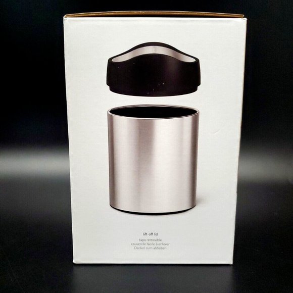 Simplehuman 1.5 Liter / 0.4 Gallon Mini Countertop Trash Can, Brushed Stainless - Picture 4 of 12